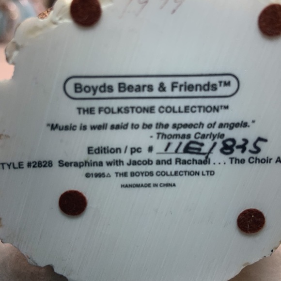 VNTG #2 Boyds Bears Folkstone Collection - Seraphina with Jacob and Rach… - Picture 6 of 6